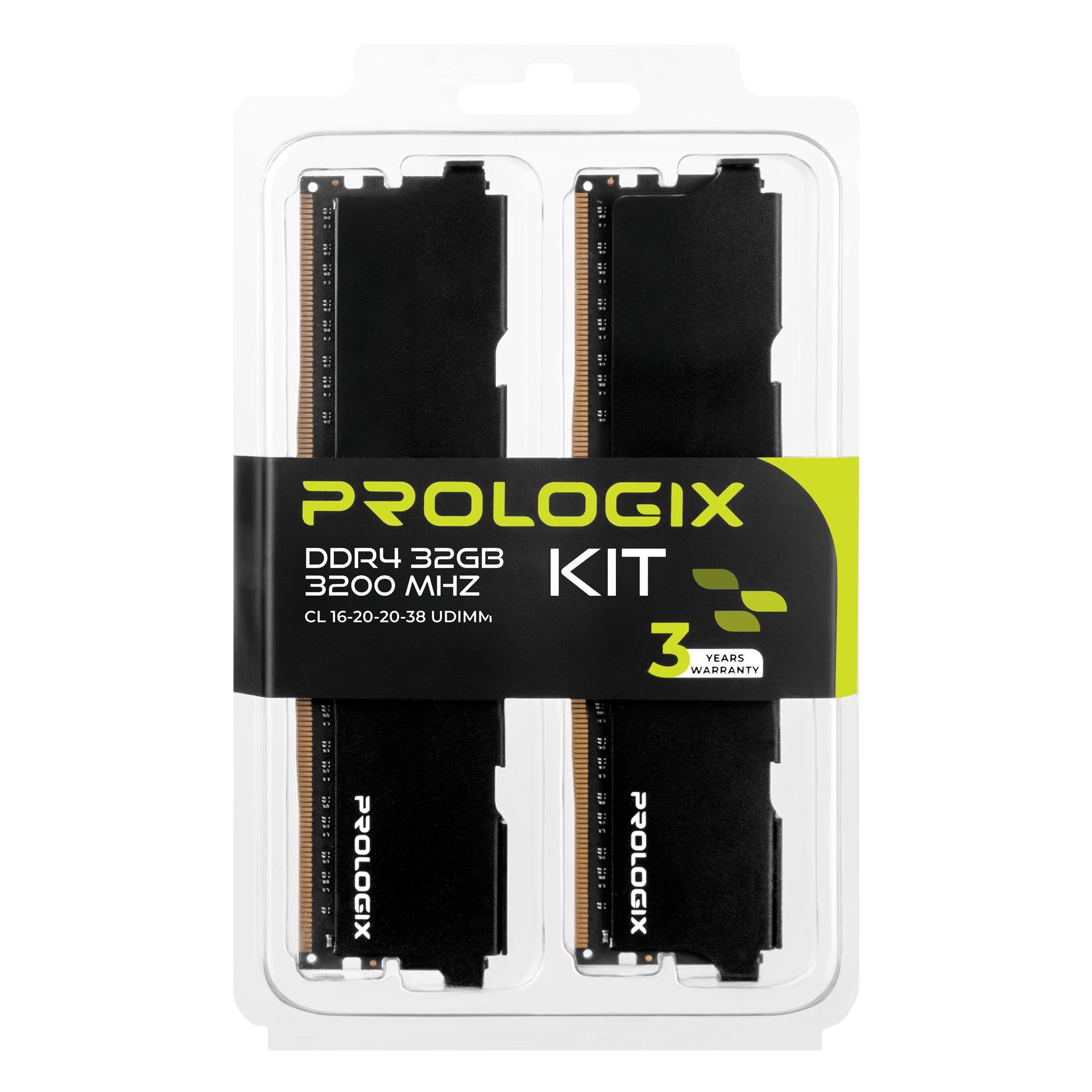 Оперативна пам'ять PrologiX DIMM 32 Гб DDR4 3200 МГц CL16 Чорний (PRO32GB3200B4K) - фото 5 Оперативна пам'ять PrologiX DIMM 32 Гб DDR4 3200 МГц CL16 Чорний (PRO32GB3200B4K) - фото 5