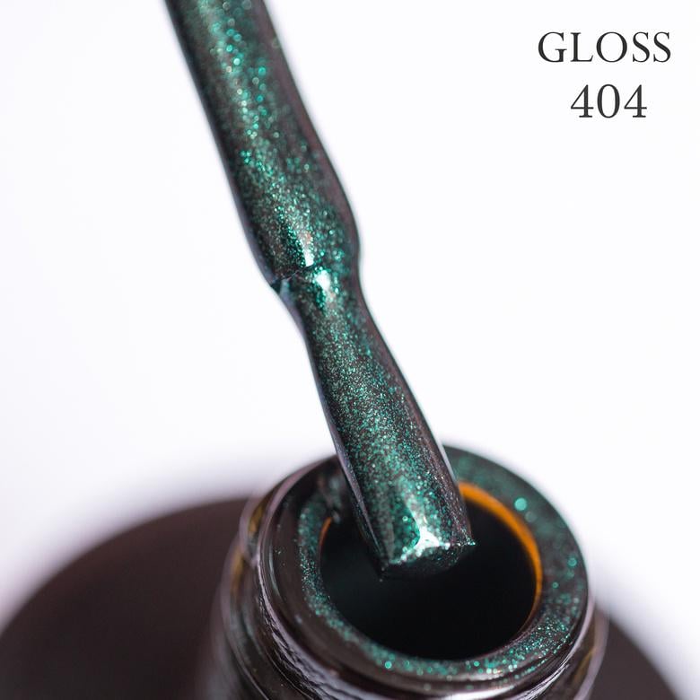 Гель-лак GLOSS 404 с микроблеском 11 мл Темно-зеленый (31251)