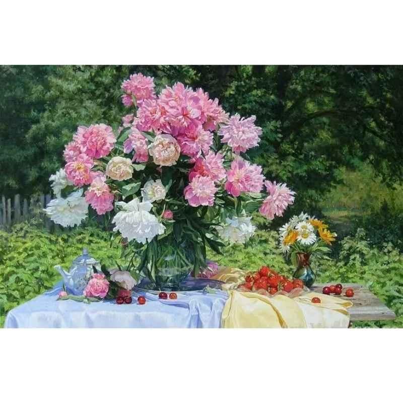 Алмазна вишивка Букет у літньому саду повна викладка 5D 30х40 см (1766991736)