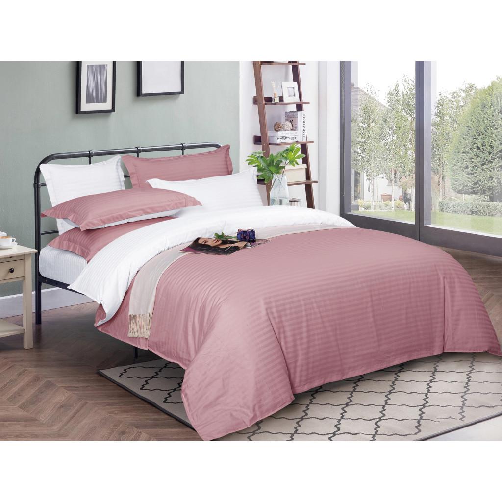 Комплект постельного белья MirSon 30-0007+30-0001 Beatrisa satin-stripe семейный 160х220 см (215731)