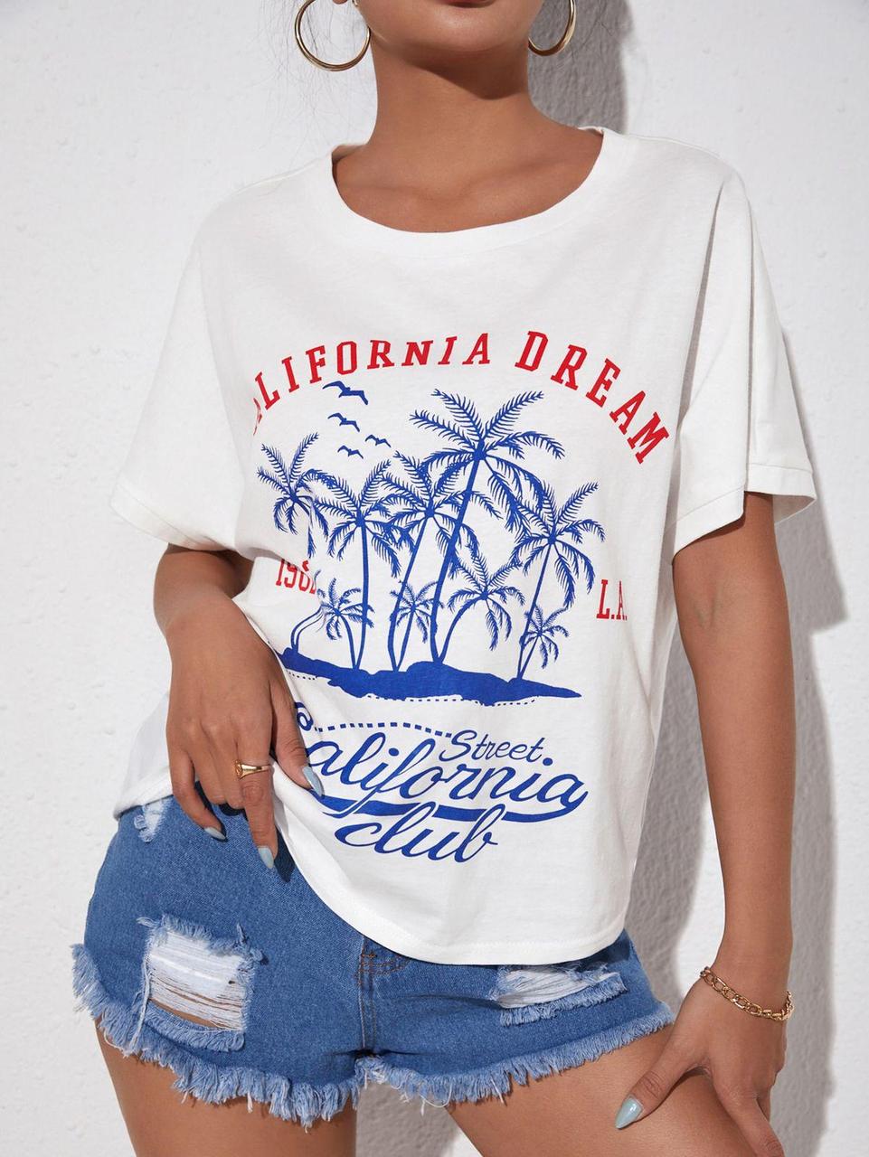 Футболка женская с принтом Pin-000-315 повседневная L Белая