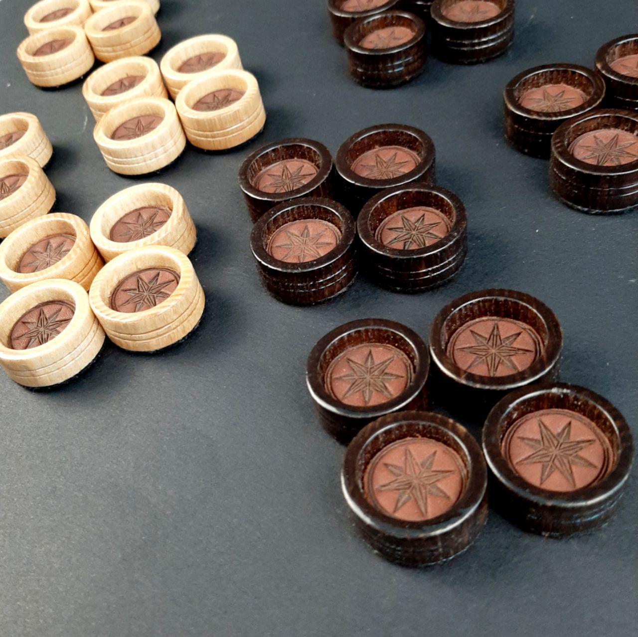 Фишки для нард с кожаной вставкой №1 25х12 мм (22895006) - фото 3