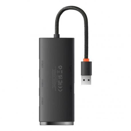 Хаб BASEUS Lite Series 4in1 USB-A to USB3.0х4 0,25 м Black (WKQX030001) - фото 2