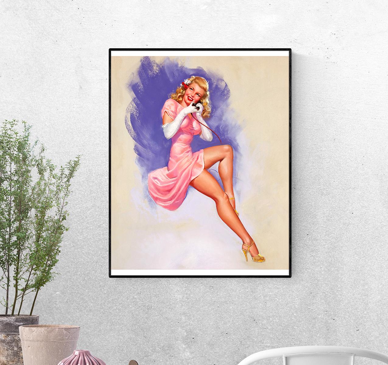 Постер Блондинка в кино по телефону. Эрл Макферсон формат А-5 (pin_up0012010_Poster)