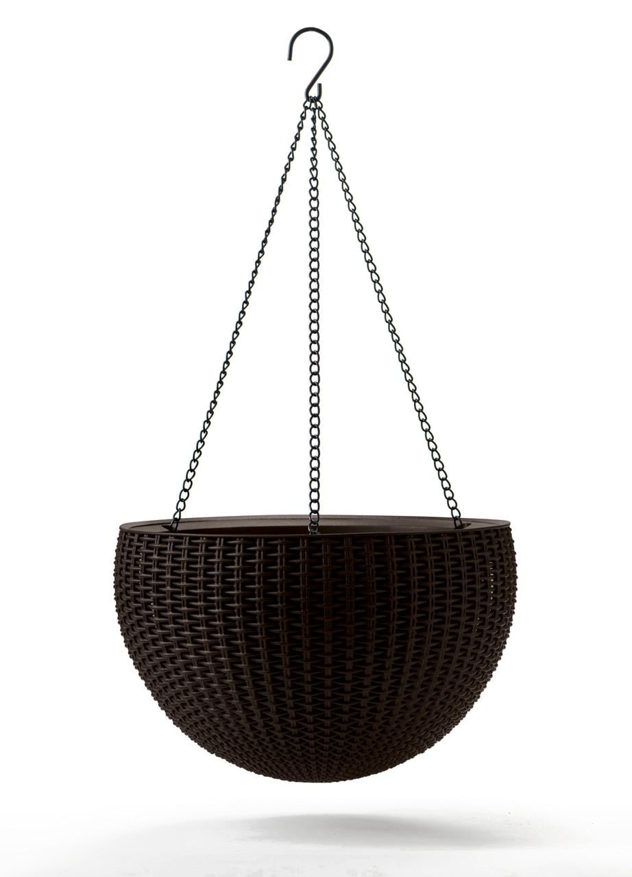Горшок подвесной Keter Rattan hanging sphere с цепочками 8,6 л (CNT00012347)