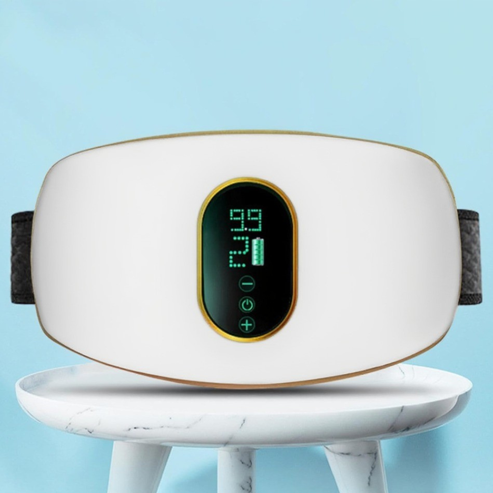 Пояс-массажер электрический для похудения с таймером и подогревом для массажа и коррекции фигуры живота бедер и спины Белый