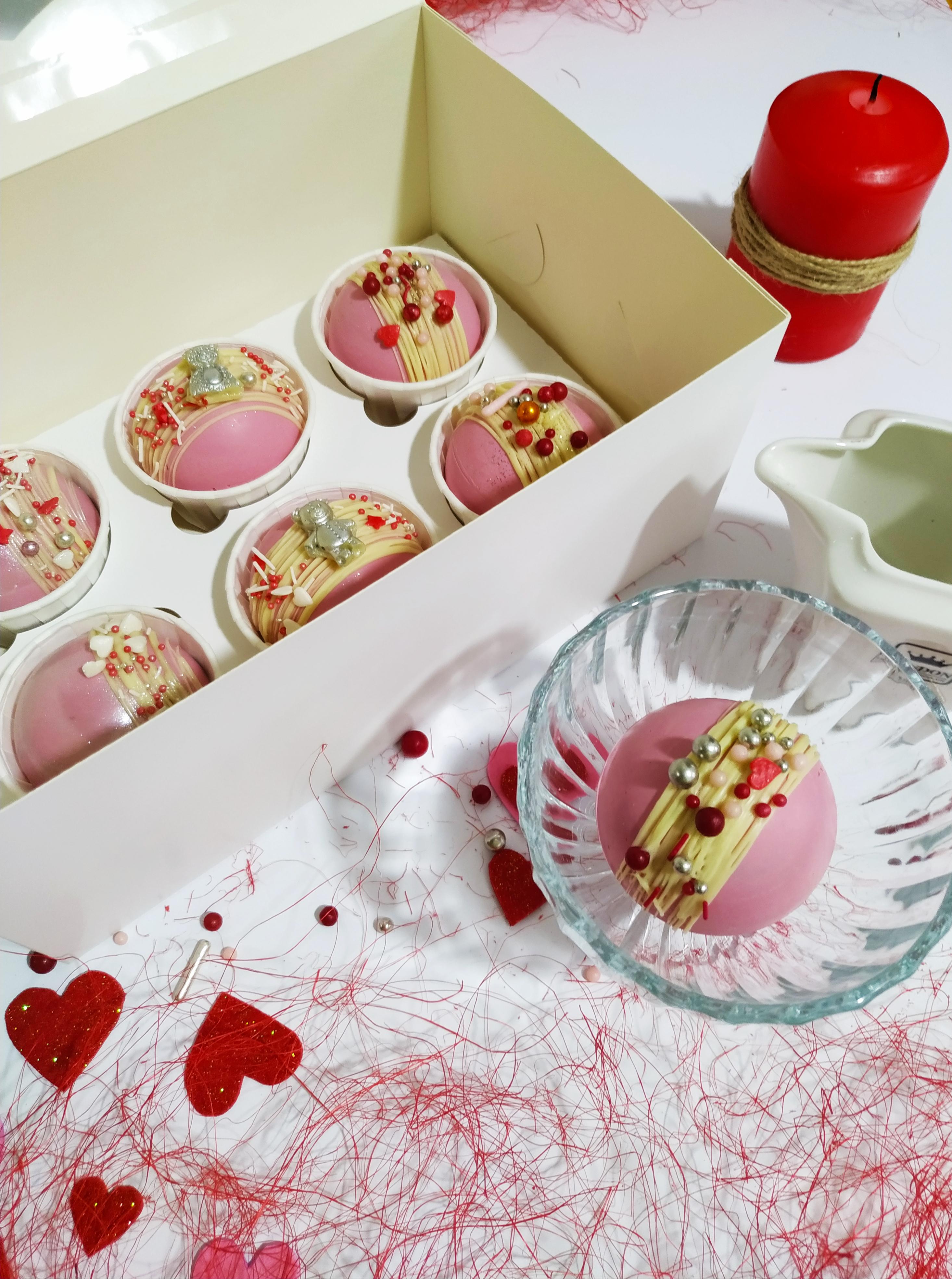 Набор шоколадных бомбочек Mr.Plum Рink bear 6 шт. d 5,5 см 240 г - фото 6