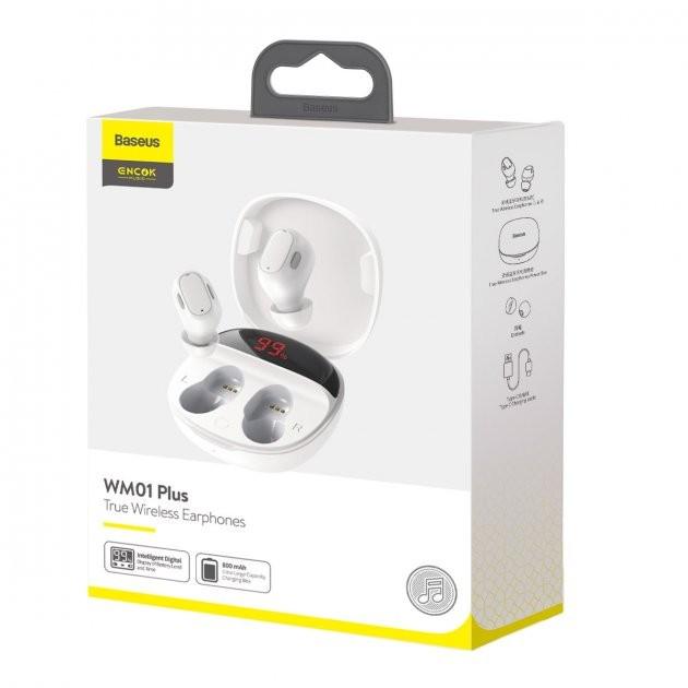 Наушники беспроводные Baseus Encok True Wireless Earphones WM01 Plus NGWM01P-02 White - фото 5