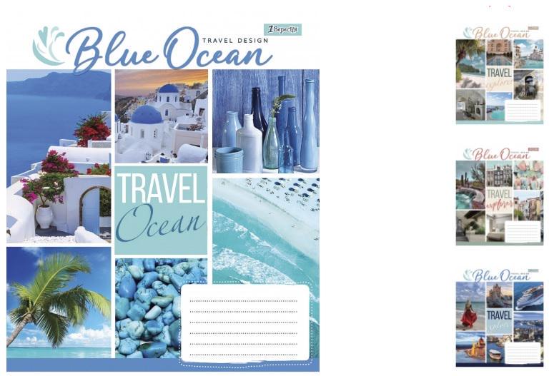 Зошити учнівські у клітинку 1 вересня Travel design 60 арк. 10 шт. в уп. (MTT-148865)