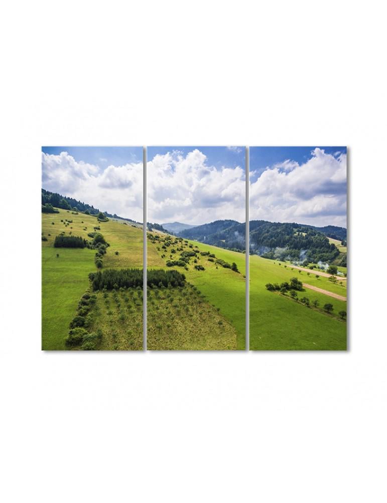 Картина модульная Пейзажи холмов 3 модуля 70x105 см