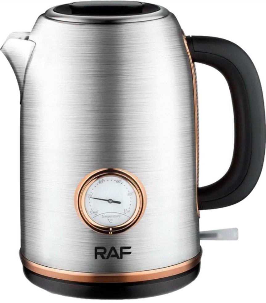 Електрочайник дисковий RAF R7849 з нержавіючої сталі 2 л (28843872) - фото 2
