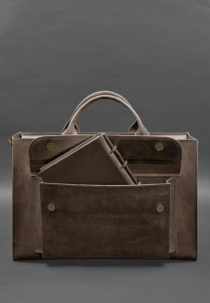 Сумка для ноутбука и документов кожаная универсальная Crazy Horse Темно-коричневый (A-028199) - фото 3 Сумка для ноутбука и документов кожаная универсальная Crazy Horse Темно-коричневый (A-028199) - фото 3