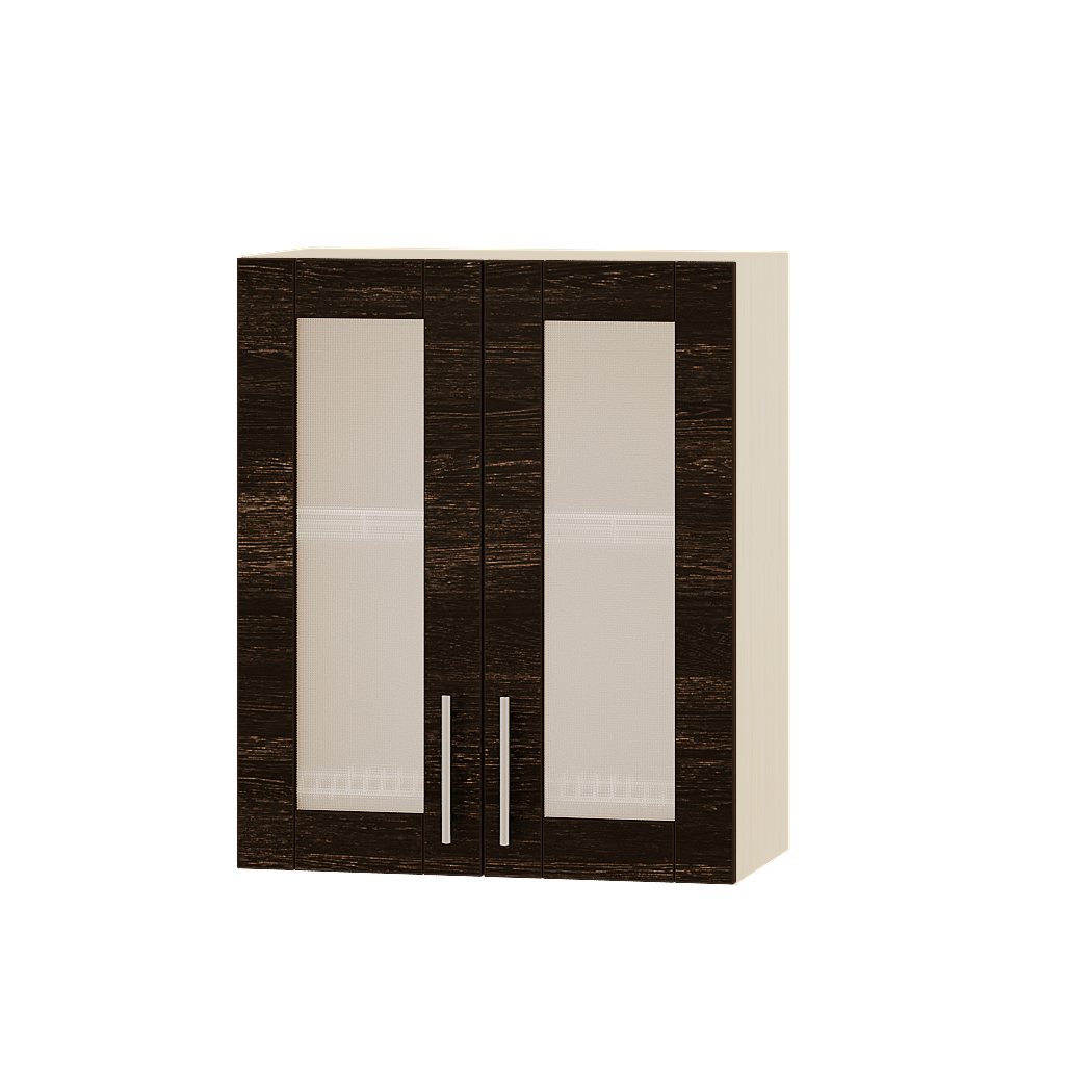 Шкаф верхний Эверест Оптима модуль Верх витрина для сушки посуды ВВ06-600 60х30х72 см Венге Аруша/Дуб Молочный (03941)