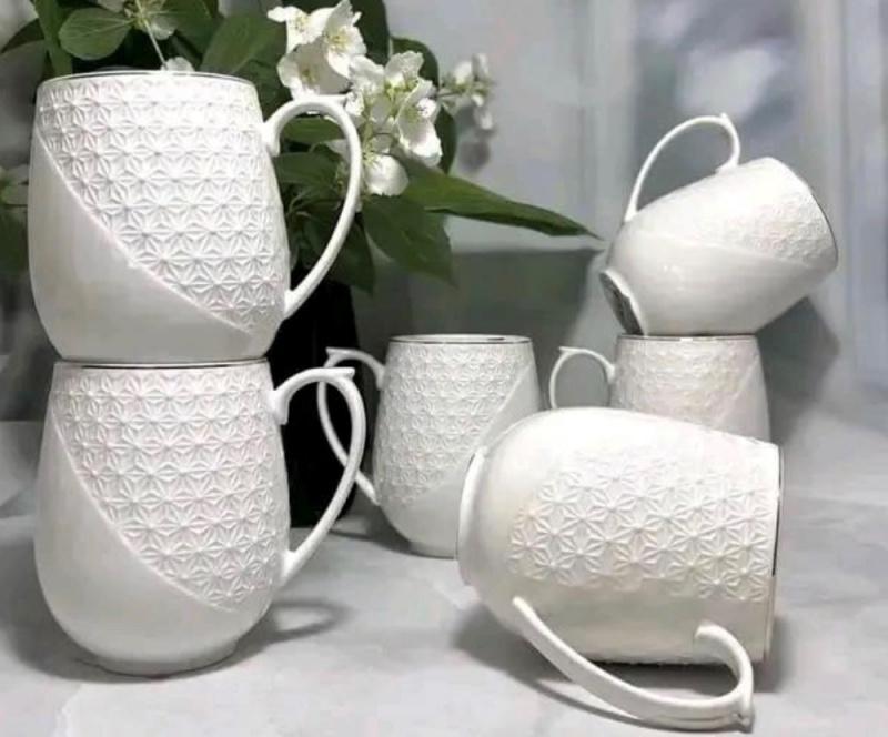 Набор чашек фарфор Снежная Королева 330 мл 6 шт. Белый (557412-А)