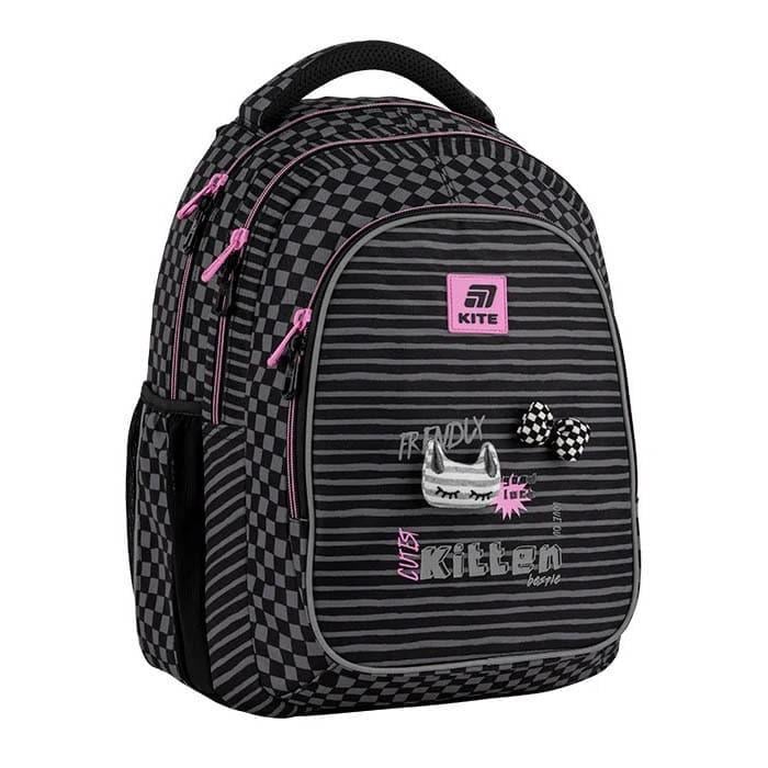 Городской рюкзак подростковый KITE Education teens 8001L-2 25,5 л Черный/Серый (K25-8001L-2)