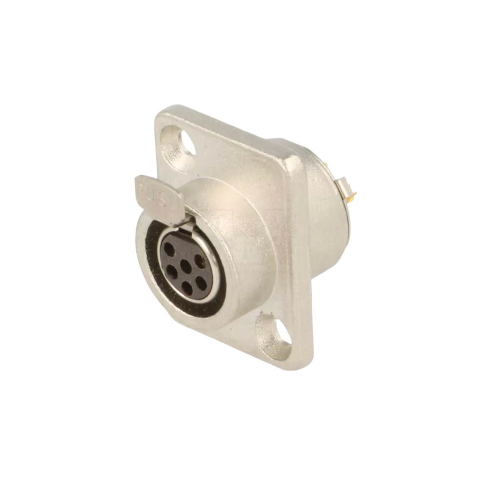 Панельний роз'єм-гніздо Moco mini XLR 6-контактне з фланцем на 2 отвори SA107-6P для світлового обладнання 1 шт. (000049393_1) - фото 3 Панельний роз'єм-гніздо Moco mini XLR 6-контактне з фланцем на 2 отвори SA107-6P для світлового обладнання 1 шт. (000049393_1) - фото 3