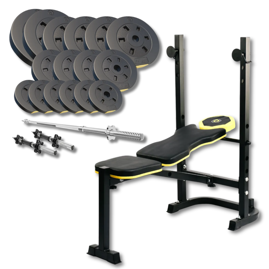 Штанга Besport PowerPro 68 кг с прямым грифом и скамьей WB-003 (5222)