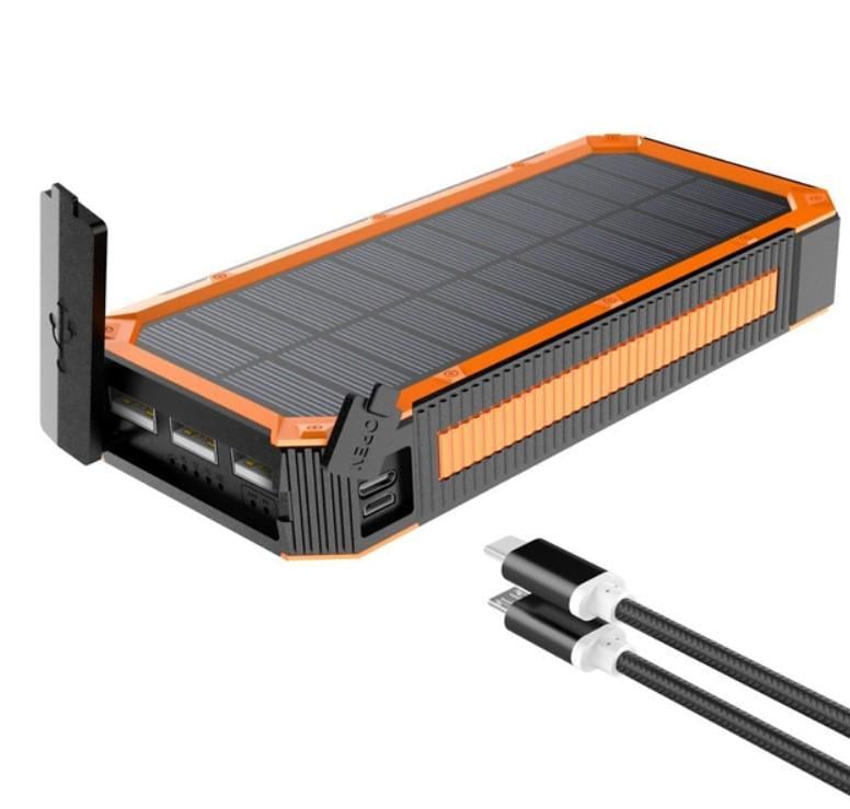 Повербанк автономный Solar 50000 мАч с подзарядкой от солнца и дополнительным LED-освещением (2104618804) - фото 1