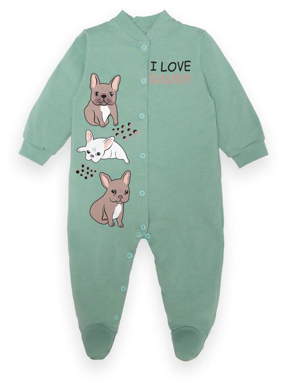 Комбинезон детский хлопковый для мальчика Gabbi KB-22-2-30 80 см Зеленый (13313)