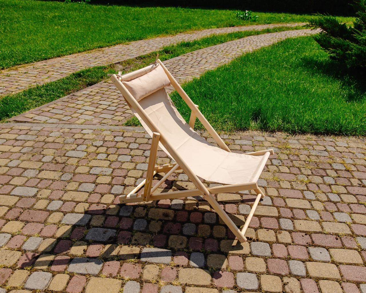 Шезлонг раскладной XRmaster тканевый Бежевый (0001776) - фото 3 Шезлонг раскладной XRmaster тканевый Бежевый (0001776) - фото 3