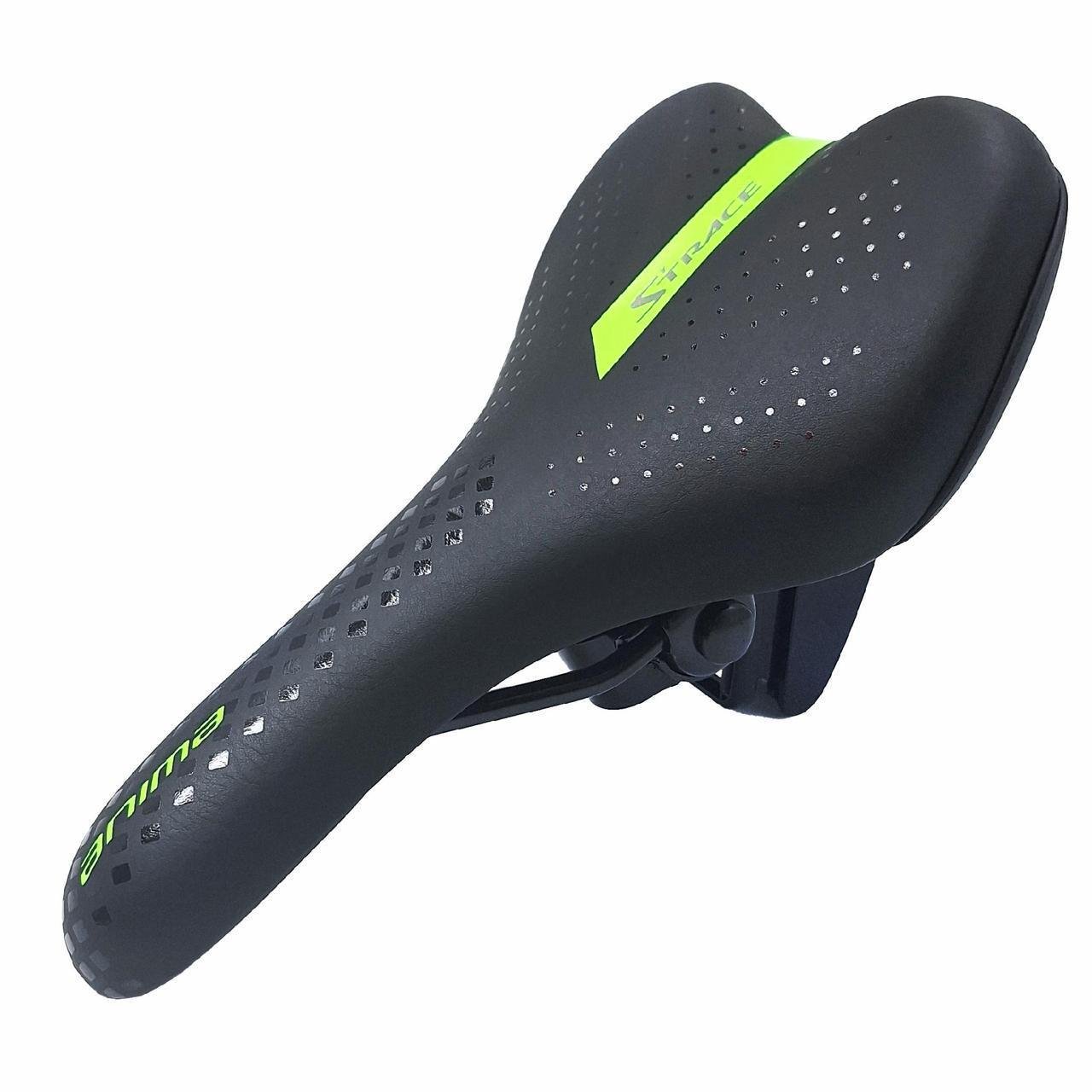 Сідло велосипедне DDK YS-2315 Strace anima 26x15 см Чорний із салатовим (G0000290)