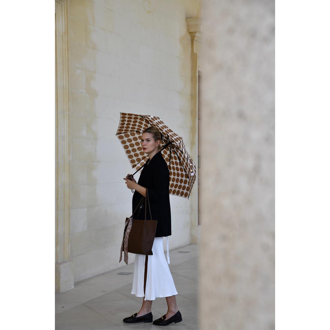 Зонтик складной автомат Dots 8 спиц купол 95 см Brown (28915383) - фото 6