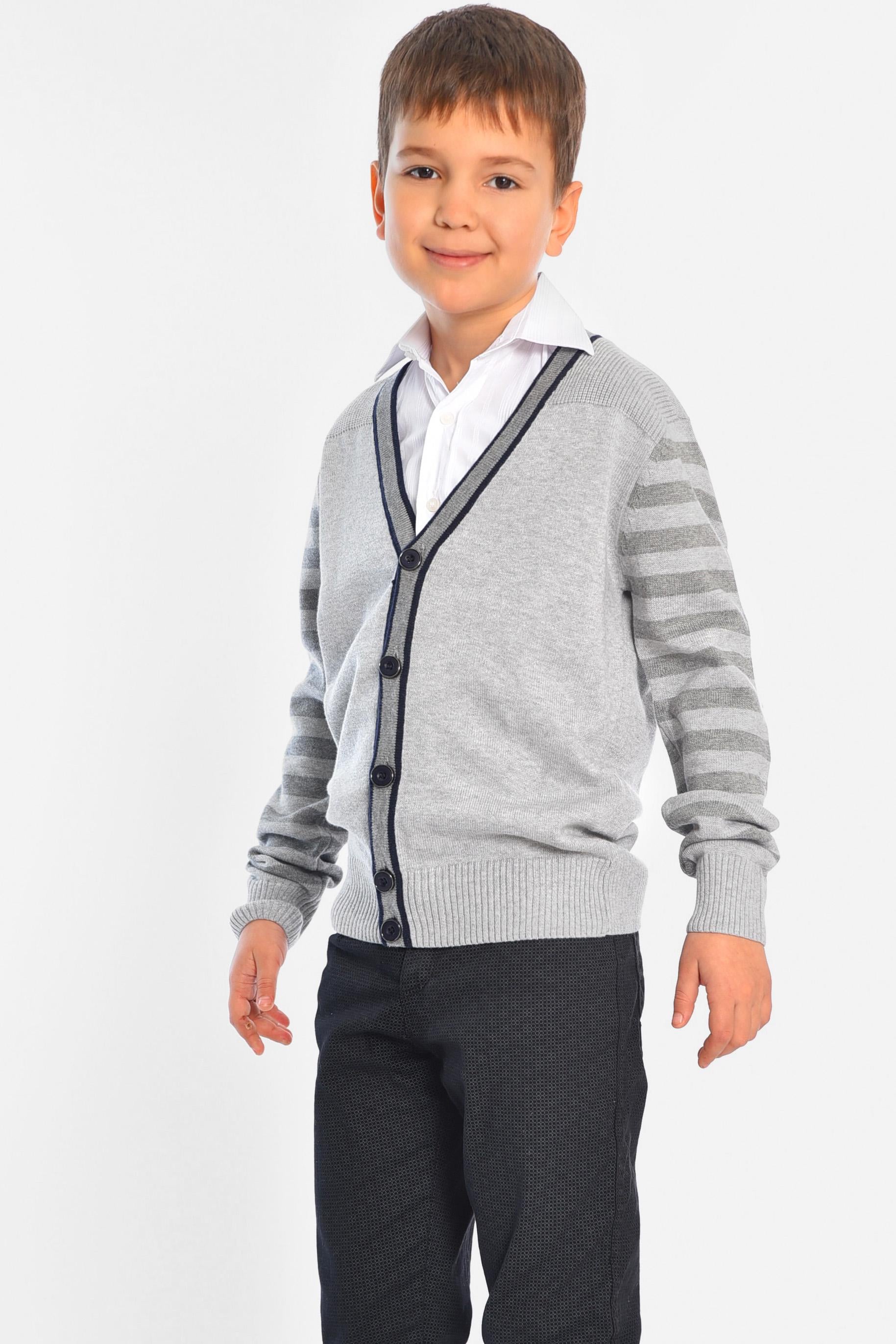 Кофта детская для мальчика 146 см Серый (196355)