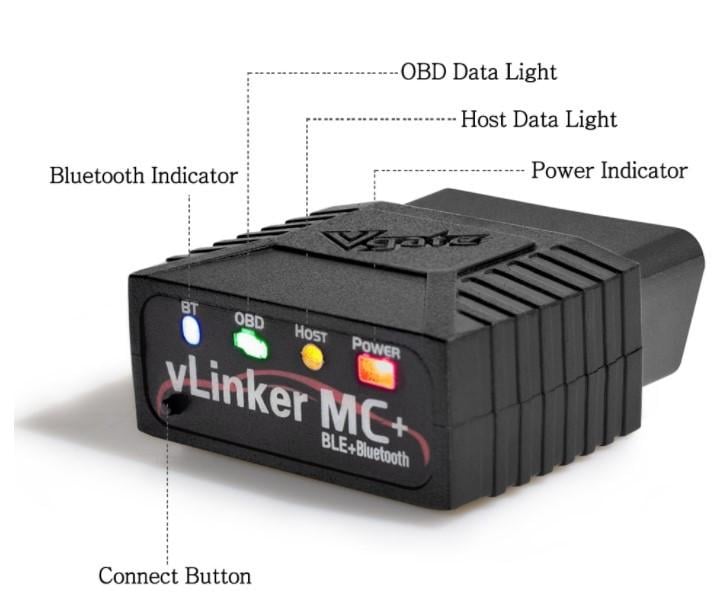 Адаптер діагностичний Vgate VLinker MC OBD2 Bluetooth 3.0 для Android/Windows (1718203221) - фото 3