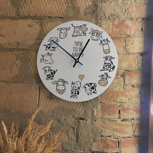 Часы настенные круглые Presentville Time to be happy 36 см (CHR P 21NG001)