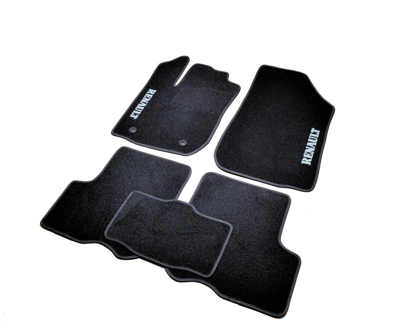 Килимки в салон ворсові для Renault Logan Sandero 2013 - 5 шт. Чорний (1398312957)