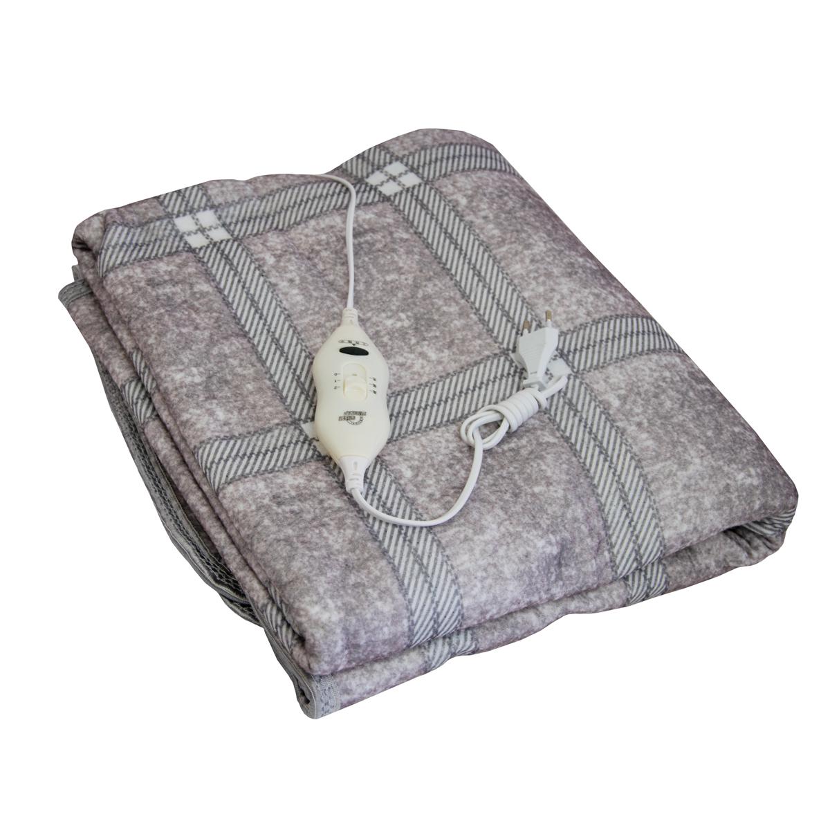 Электропростынь двуспальная Electric Blanket 150х113 см 90 W Серый в клетку (1009578-Gray-1)