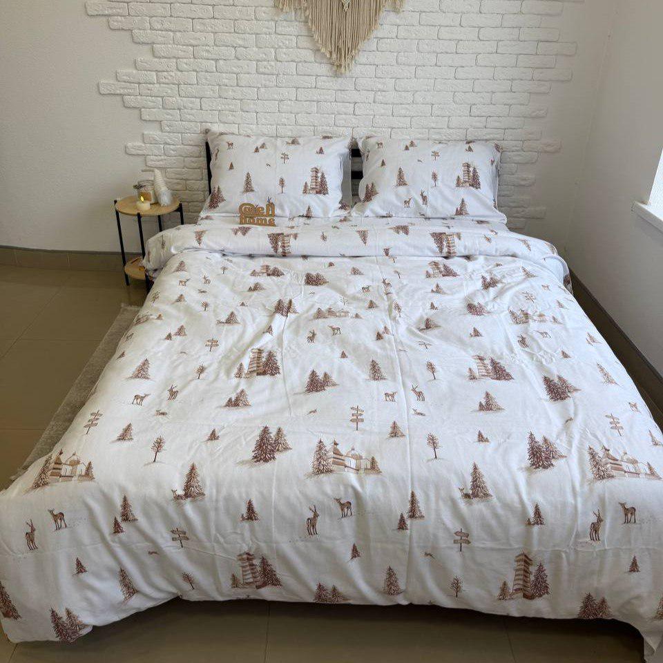 Комплект постельного белья Ell Home фланель на резинке двуспальная наволочка 50x70 см/70x70 см Альпийский лес (29337820) - фото 7 Комплект постельного белья Ell Home фланель на резинке двуспальная наволочка 50x70 см/70x70 см Альпийский лес (29337820) - фото 7