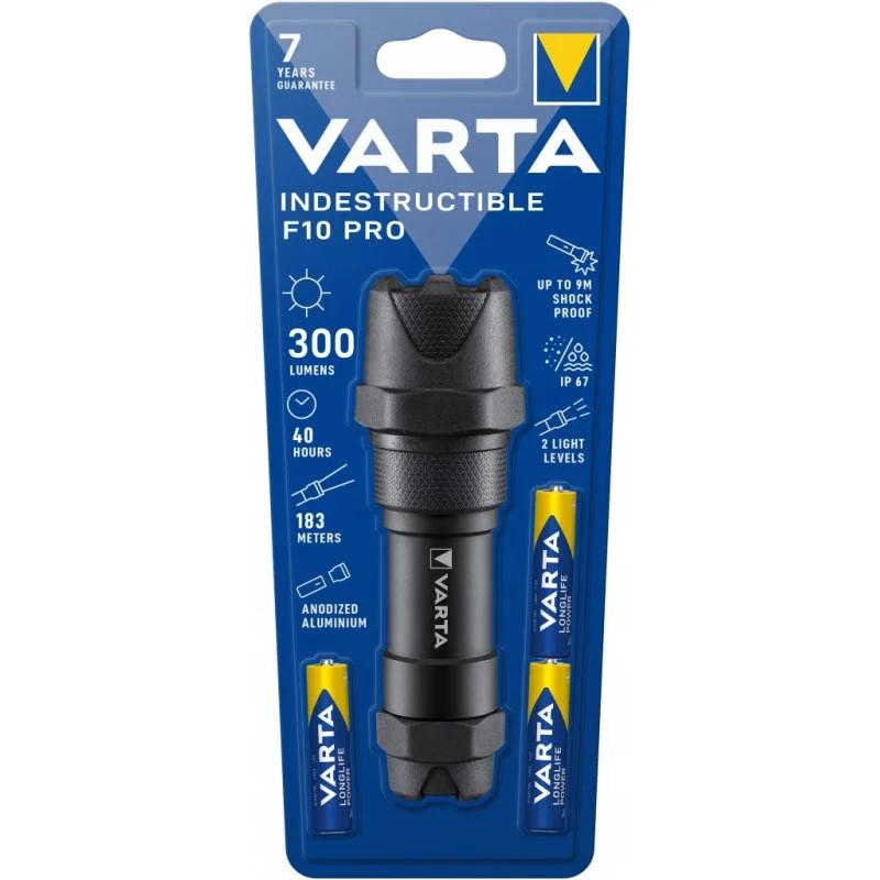 Фонарик ручной Varta Indestructible F10 PRO 18700 6W 3xAAA/18500 300Lm IP67 (4837) - фото 3