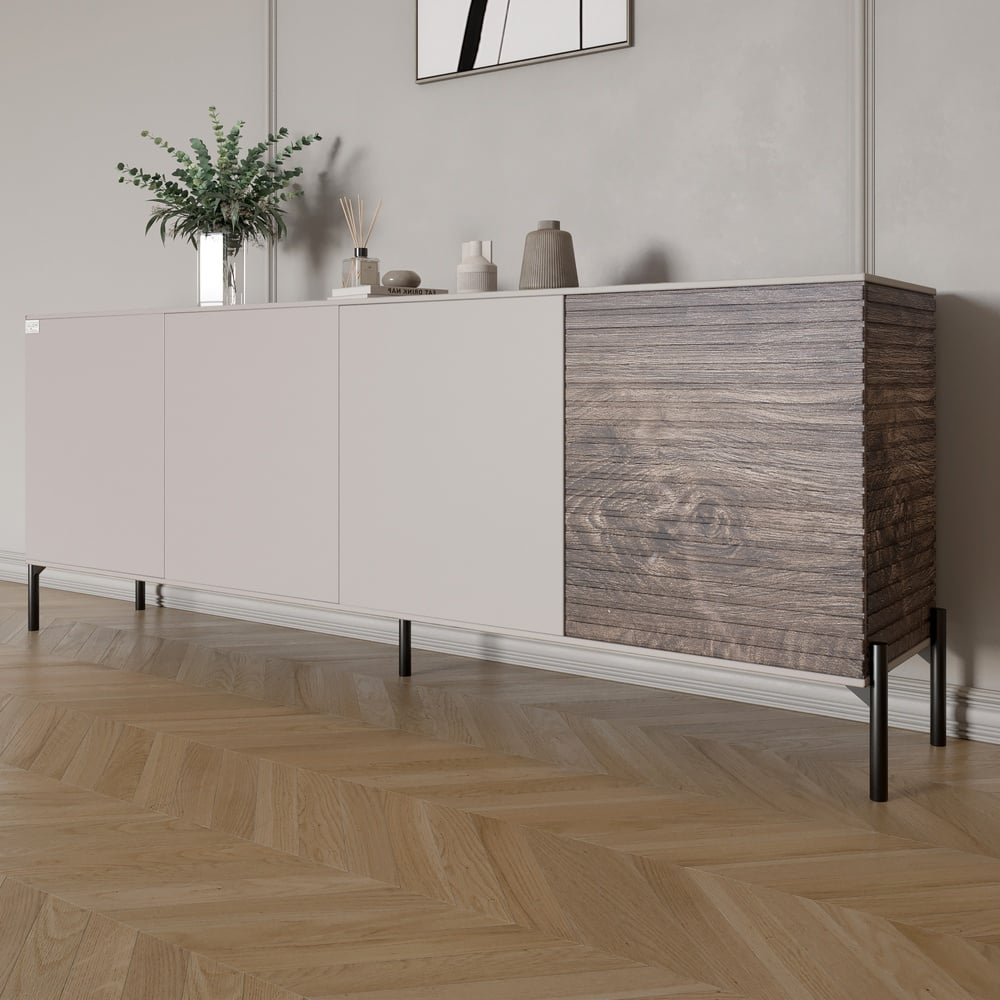 Комод Lion Грей 204x38x76,5 см Кашемир/Дерево (LION-042508)