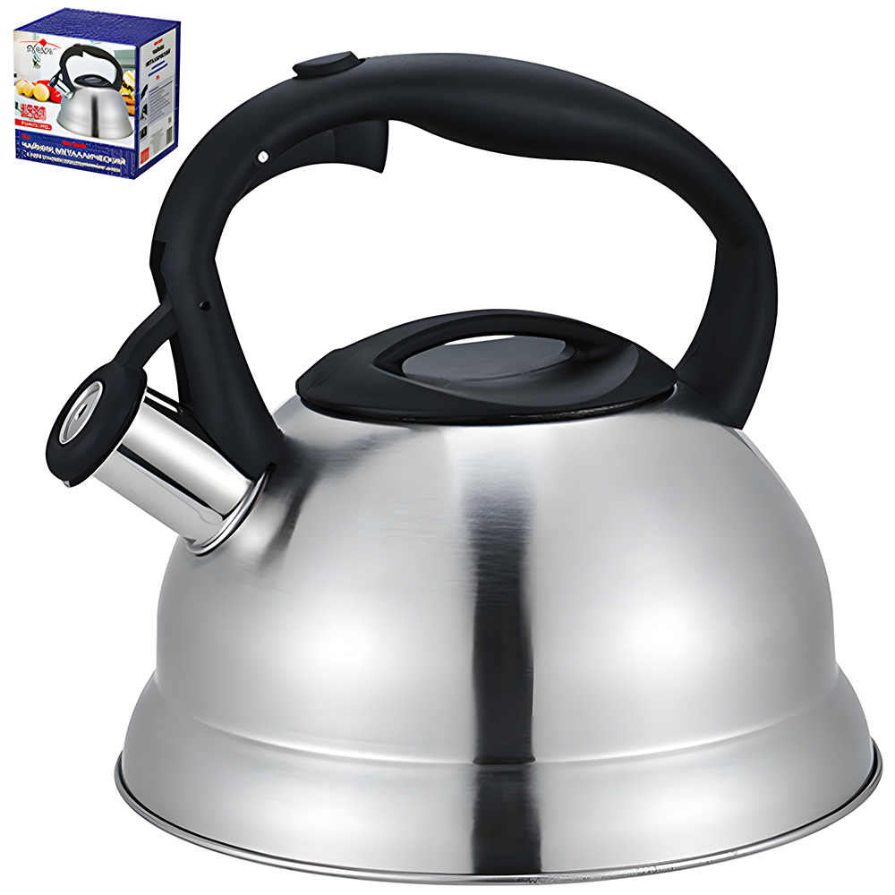 Чайник для всех видов плит Classic Steel с свистком капсульное дно нержавеющая сталь 3 л (03-MH-3603) - фото 4 Чайник для всех видов плит Classic Steel с свистком капсульное дно нержавеющая сталь 3 л (03-MH-3603) - фото 4