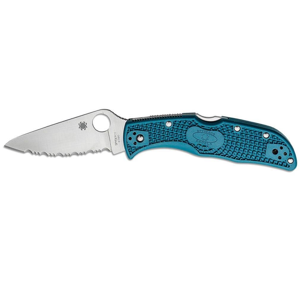 Ніж складаний мисливський Spyderco Endela K390 Serrated Blue (m410930)