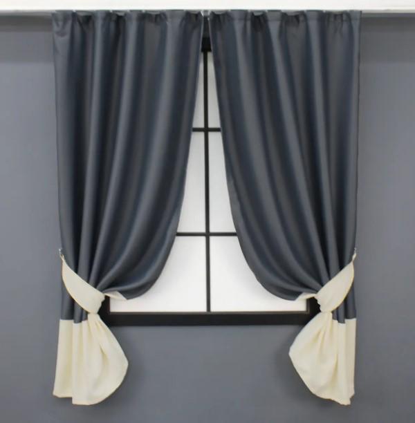 Комплект штор блекаут 1х1,7 м 2 шт. Графитовый/Кремовый (033дк)