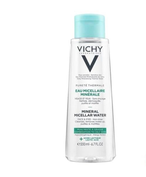 Вода міцелярна Vichy Purete Thermale Mineral Micellar Water для жирної та комбінованої шкіри обличчя й очей (2457936368)