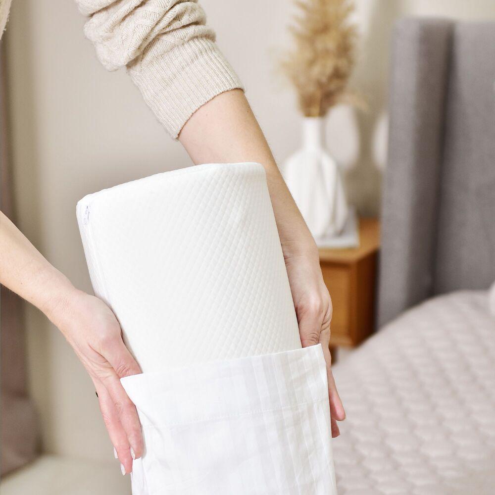 Подушка валик ортопедическая IDEIA ErgoRoll с эффектом памяти с наволочкой на молнии 40х15х15 см (26666) - фото 7