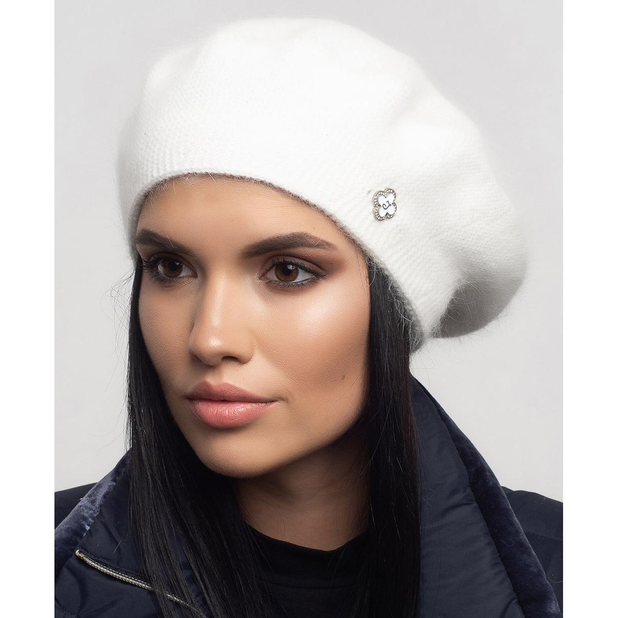 Берет женский одинарный Leks Калина one size Белый