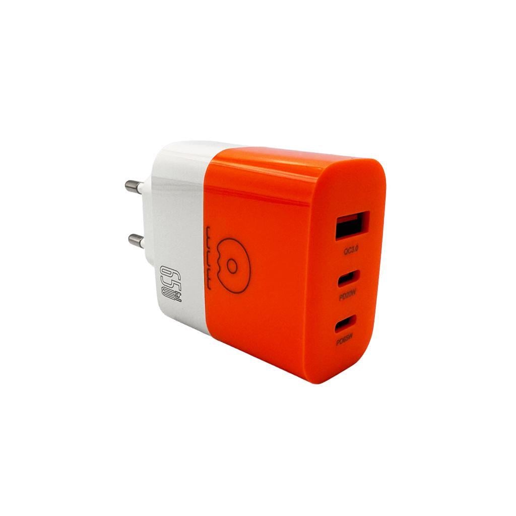 Зарядний пристрій для WUW-C215 65W Charger 2 USB C + USB A White/Orange (C215)