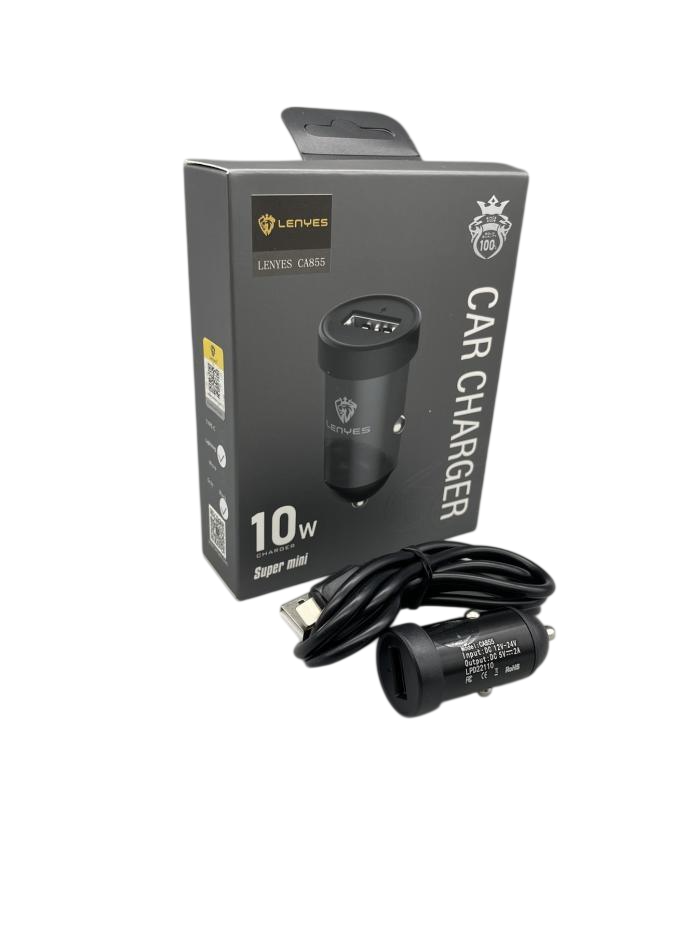 Зарядное устройство для автомобильного Lenyes CA855 со шнуром microUSB 1USB 10W (1780613211)