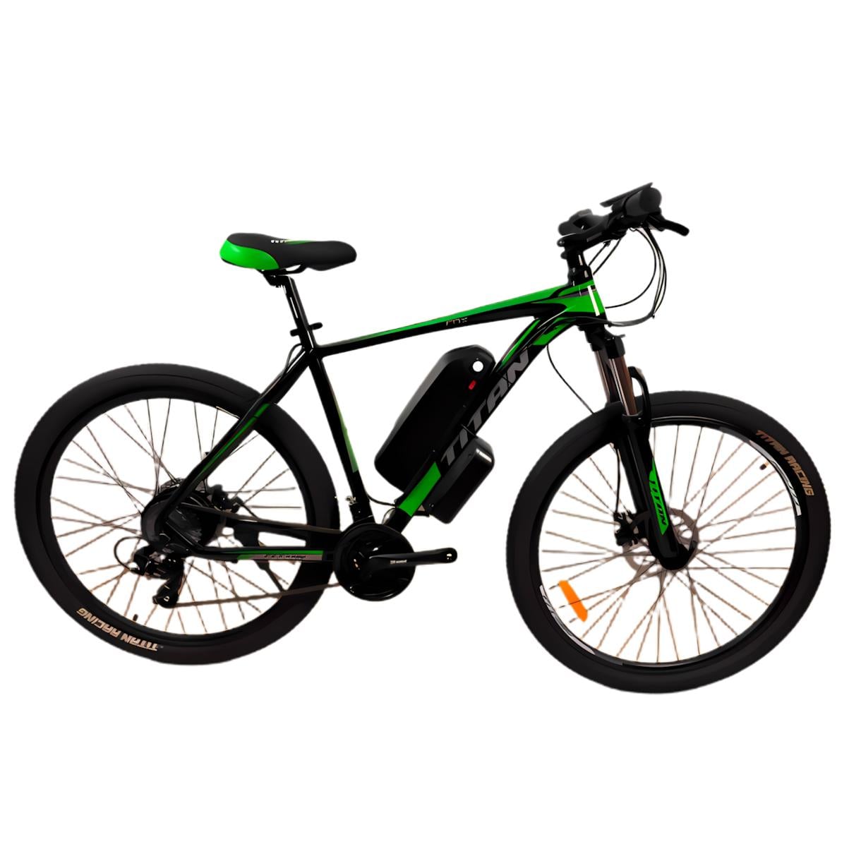 Електровелосипед Titan FOX 29" 20" MXUS FX/15 CASSETTE 48V13Ah Чорний/Зелений (473)