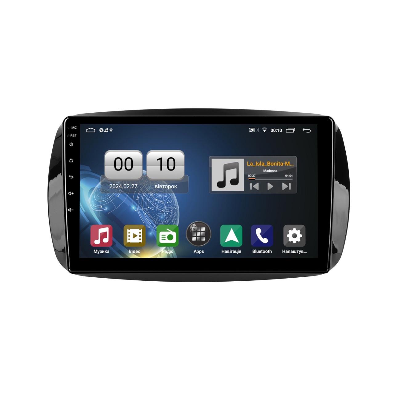 Автомагнітола штатна QIV Q1 для Mercedes Benz Smart Fortwo 3 C453 A453 W453 2014-2020 9" (Q46121)