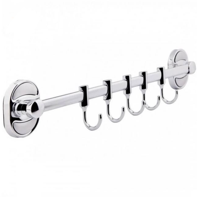 Планка с крючками для полотенец Frap F1915-5 пятерной Хром (126664)