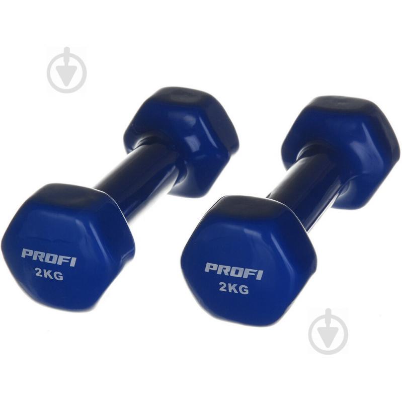 Гантели Profi M 0290 Виниловые 2кг Blue (LI10361)