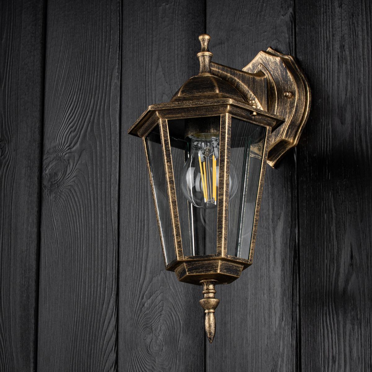Светильник настенный фасадный Jooki Lumiled Bellis ретро-фонарь патина E27/IP44 (10620)