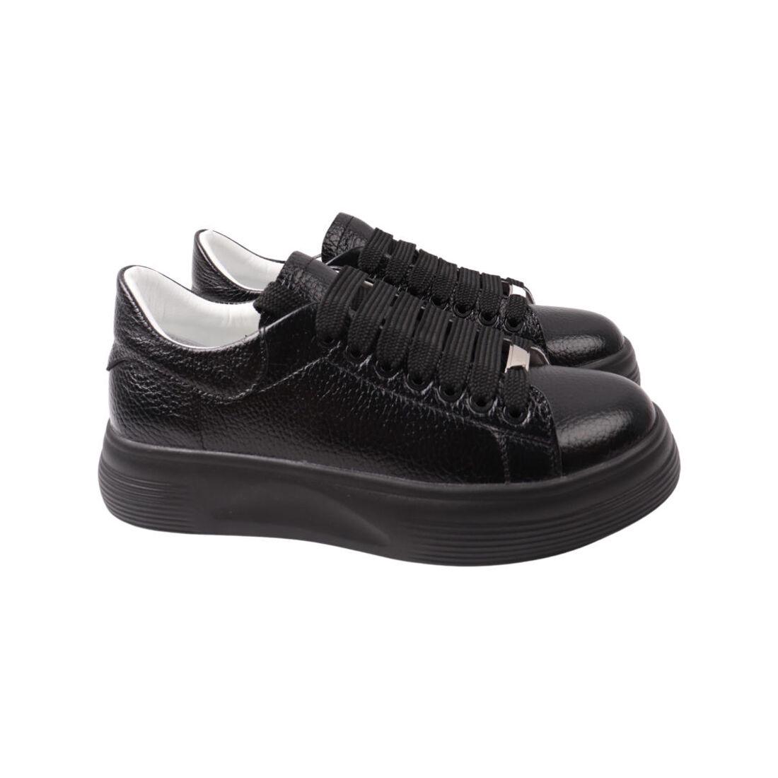 Кеды женские Kento из кожи р. 37 Черный (59-21DTC)