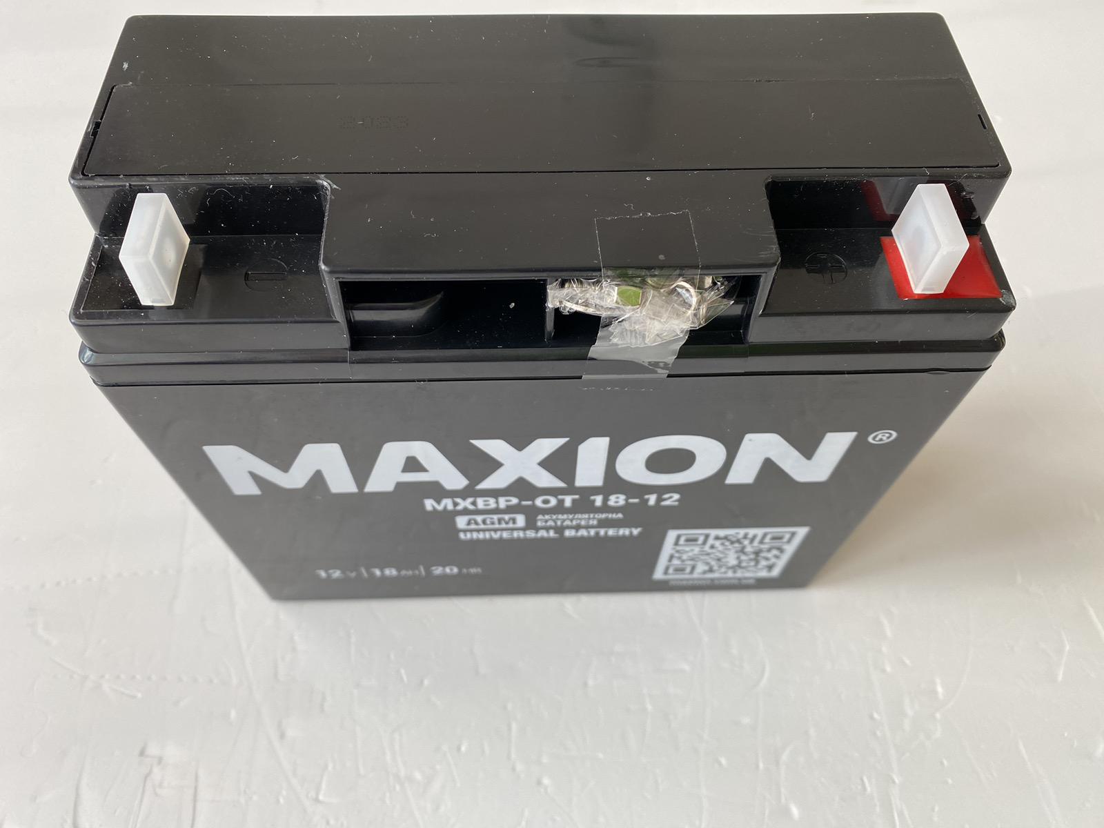 Универсальный аккумулятор Maxion AGM MXBP-OT 18-12 12V 18Ah B1 под болт М5 с гайкой 181х77х167 мм вес 4,23 кг - фото 2
