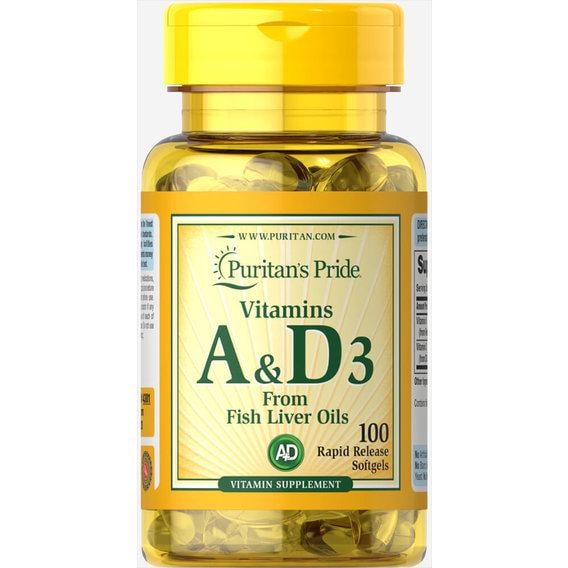 Комплекс Puritan's Pride Vitamins A & D 5000/400 IU 100 Softgels